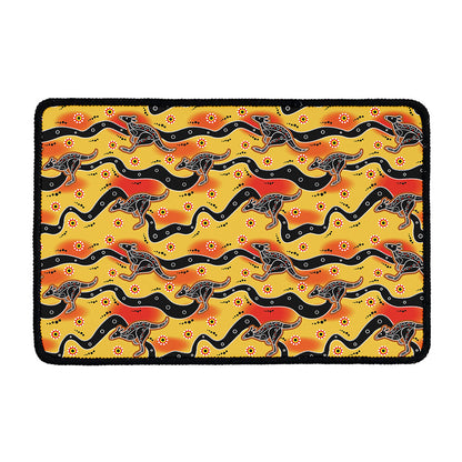 Aboriginal Kangaroo Pattern Print Kitchen Mat