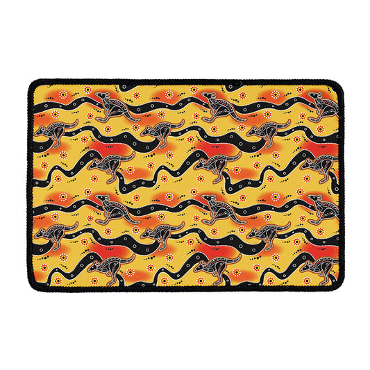 Aboriginal Kangaroo Pattern Print Kitchen Mat