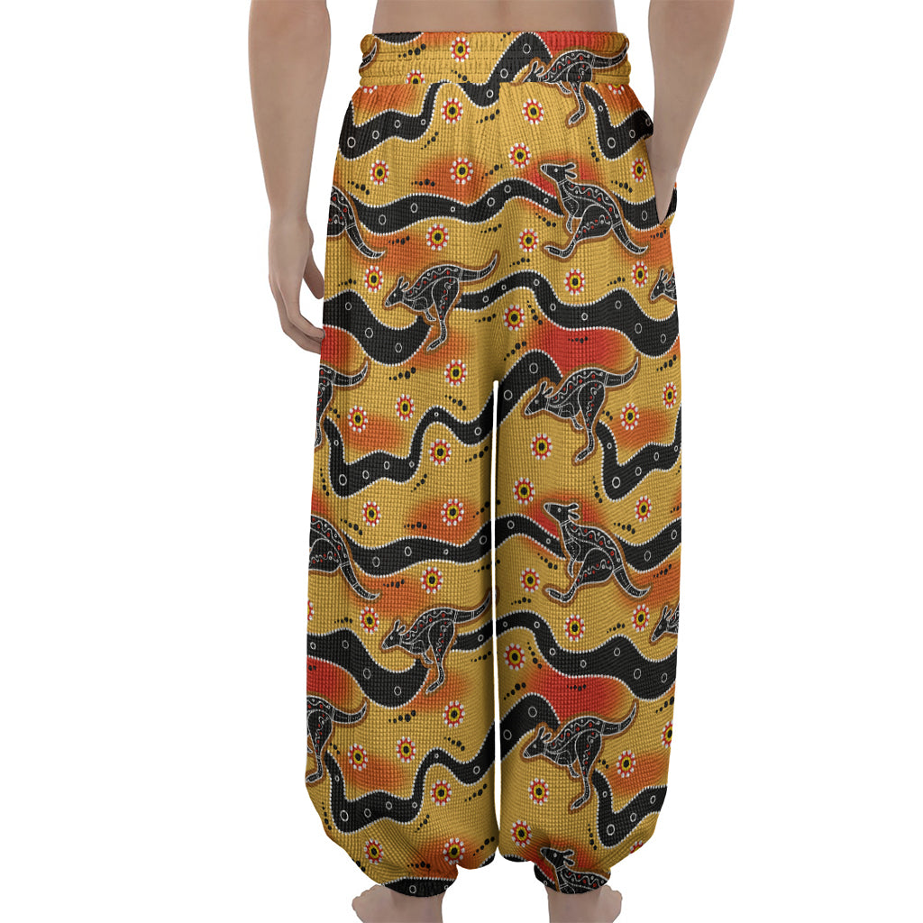 Aboriginal Kangaroo Pattern Print Lantern Pants