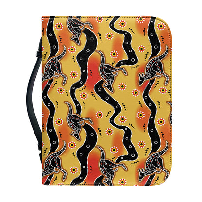Aboriginal Kangaroo Pattern Print Leather Bible Cover