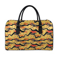 Aboriginal Kangaroo Pattern Print Leather Duffel Bag