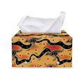 Aboriginal Kangaroo Pattern Print Leather Tissue Box Cover