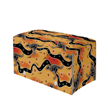 Aboriginal Kangaroo Pattern Print Leather Tissue Box Cover