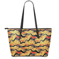 Aboriginal Kangaroo Pattern Print Leather Tote Bag With Zipper