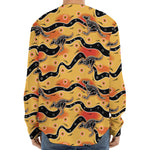 Aboriginal Kangaroo Pattern Print Long Sleeve Baseball Jersey