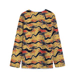 Aboriginal Kangaroo Pattern Print Long Sleeve Short Coat