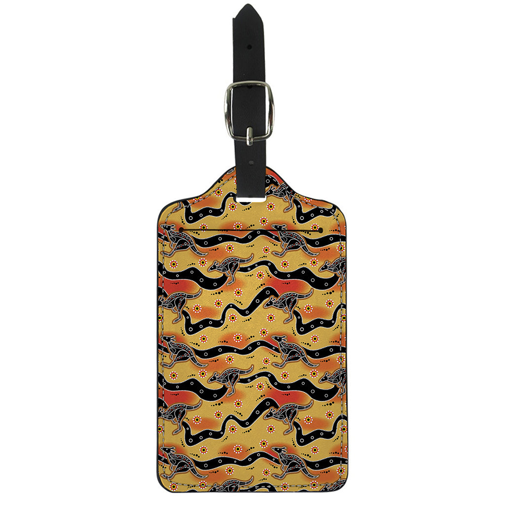 Aboriginal Kangaroo Pattern Print Luggage Tag