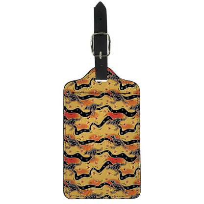 Aboriginal Kangaroo Pattern Print Luggage Tag