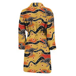 Aboriginal Kangaroo Pattern Print Men's Bathrobe