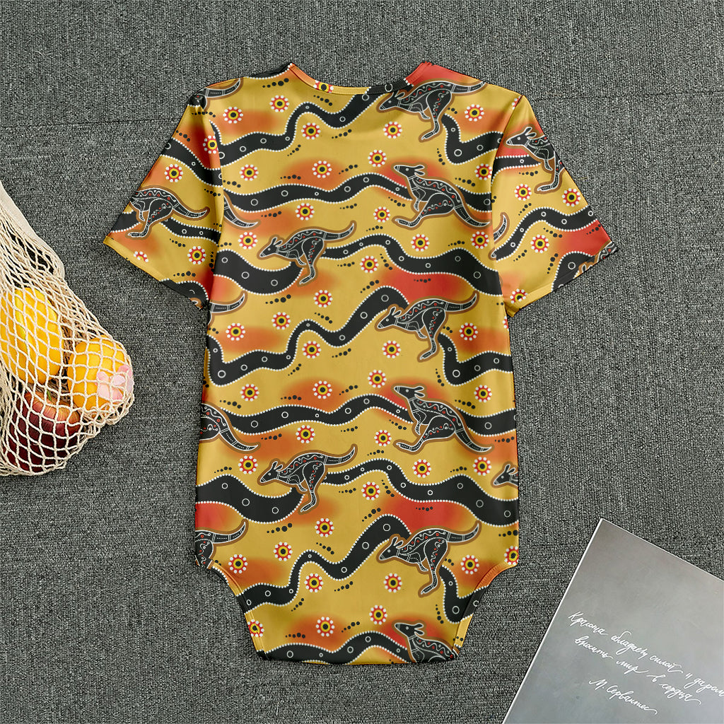 Aboriginal Kangaroo Pattern Print Men's Bodysuit