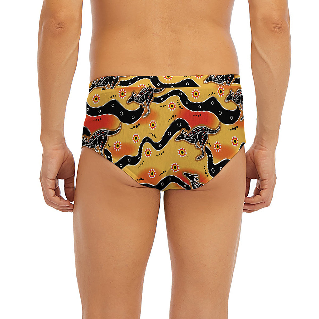 Aboriginal Kangaroo Pattern Print Men's Briefs