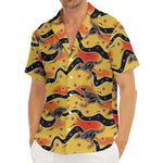 Aboriginal Kangaroo Pattern Print Men's Deep V-Neck Shirt