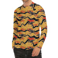 Aboriginal Kangaroo Pattern Print Men's Long Sleeve Rash Guard