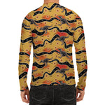Aboriginal Kangaroo Pattern Print Men's Long Sleeve Rash Guard