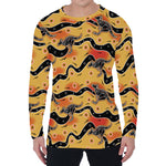 Aboriginal Kangaroo Pattern Print Men's Long Sleeve T-Shirt