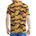 Aboriginal Kangaroo Pattern Print Men's Polo Shirt