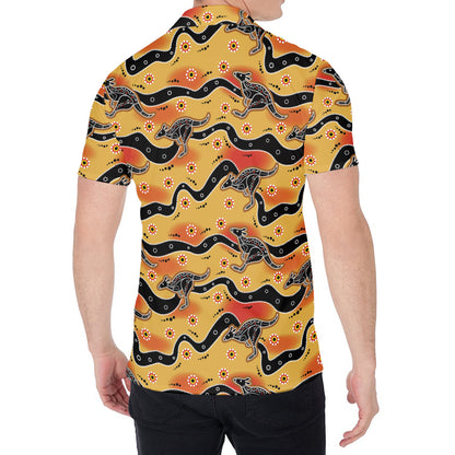 Aboriginal Kangaroo Pattern Print Men's Shirt