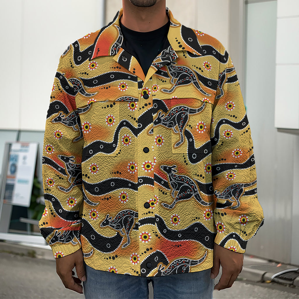 Aboriginal Kangaroo Pattern Print Men's Shirt Jacket