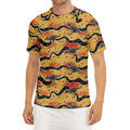Aboriginal Kangaroo Pattern Print Men's Short Sleeve Rash Guard