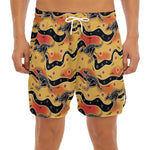 Aboriginal Kangaroo Pattern Print Men's Split Running Shorts