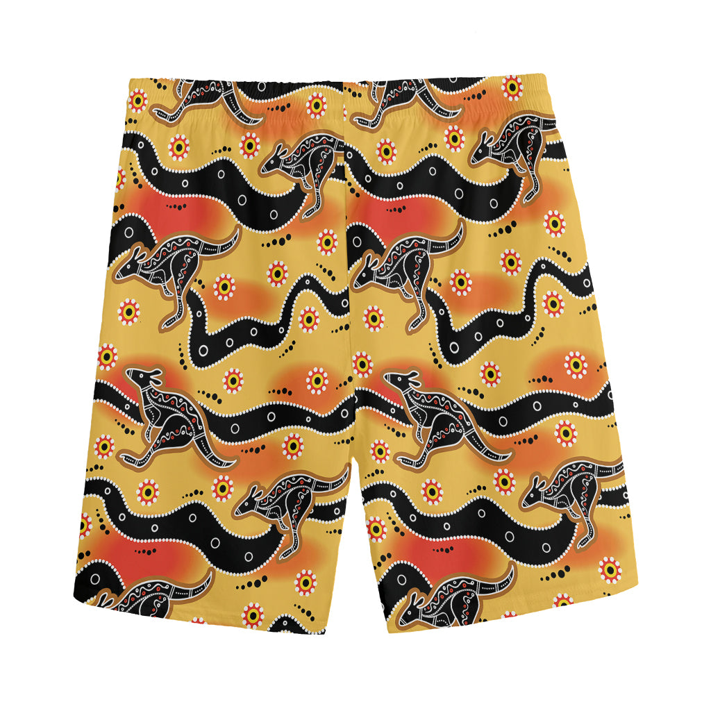 Aboriginal Kangaroo Pattern Print Men's Sports Shorts