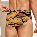Aboriginal Kangaroo Pattern Print Men's Swim Briefs