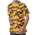 Aboriginal Kangaroo Pattern Print Men's Velvet T-Shirt