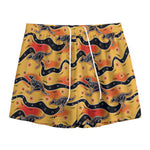 Aboriginal Kangaroo Pattern Print Mesh Shorts