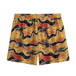 Aboriginal Kangaroo Pattern Print Mesh Shorts