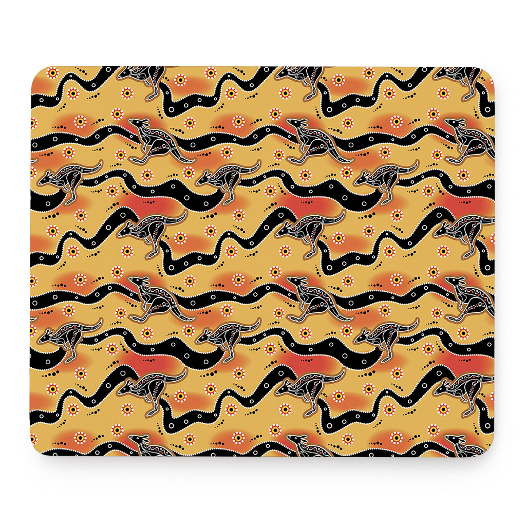 Aboriginal Kangaroo Pattern Print Mouse Pad