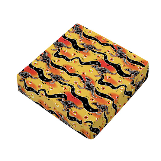 Aboriginal Kangaroo Pattern Print Outdoor Seat Cushion Cover