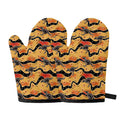 Aboriginal Kangaroo Pattern Print Oven Mitts