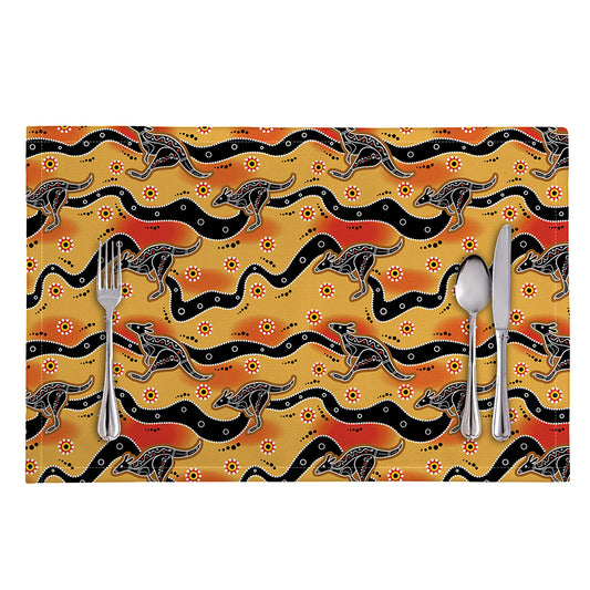 Aboriginal Kangaroo Pattern Print Placemat