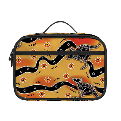 Aboriginal Kangaroo Pattern Print Portable Lunch Bag