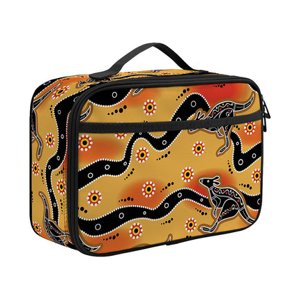 Aboriginal Kangaroo Pattern Print Portable Lunch Bag