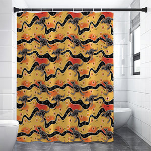 Aboriginal Kangaroo Pattern Print Premium Shower Curtain