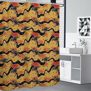 Aboriginal Kangaroo Pattern Print Premium Shower Curtain