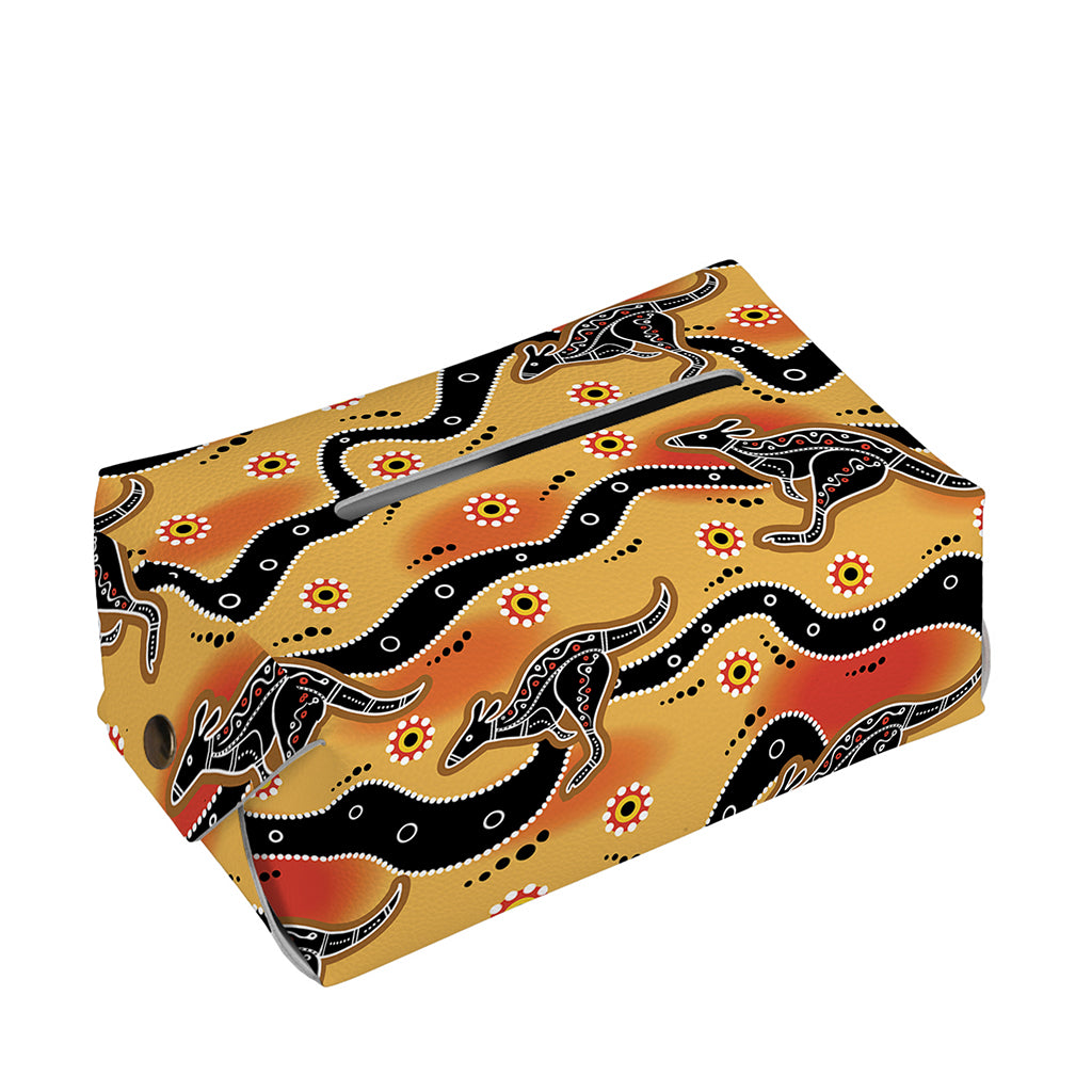 Aboriginal Kangaroo Pattern Print Rectangle Tissue Box Cover