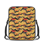 Aboriginal Kangaroo Pattern Print Rectangular Crossbody Bag