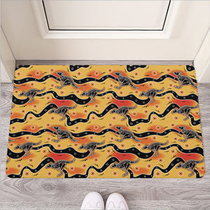 Aboriginal Kangaroo Pattern Print Rubber Doormat