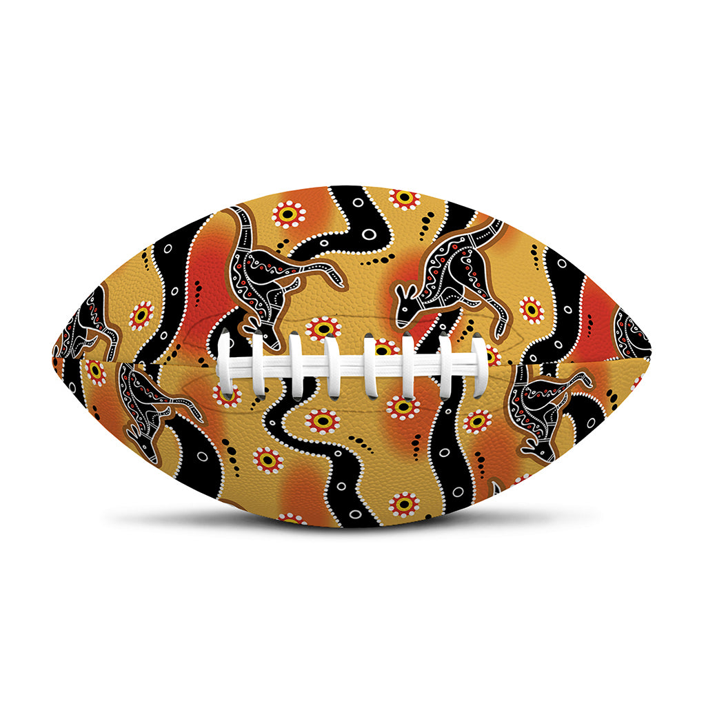Aboriginal Kangaroo Pattern Print Rugby Ball
