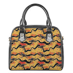 Aboriginal Kangaroo Pattern Print Shoulder Handbag