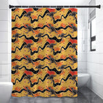 Aboriginal Kangaroo Pattern Print Shower Curtain