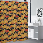 Aboriginal Kangaroo Pattern Print Shower Curtain