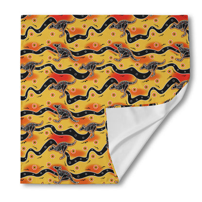Aboriginal Kangaroo Pattern Print Silk Bandana