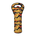 Aboriginal Kangaroo Pattern Print Single Neoprene Wine Tote