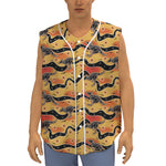 Aboriginal Kangaroo Pattern Print Sleeveless Baseball Jersey