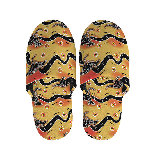 Aboriginal Kangaroo Pattern Print Slippers