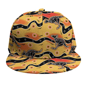 Aboriginal Kangaroo Pattern Print Snapback Cap