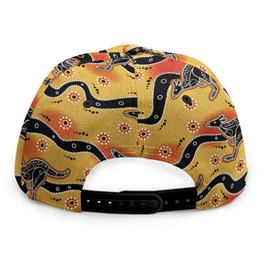 Aboriginal Kangaroo Pattern Print Snapback Cap